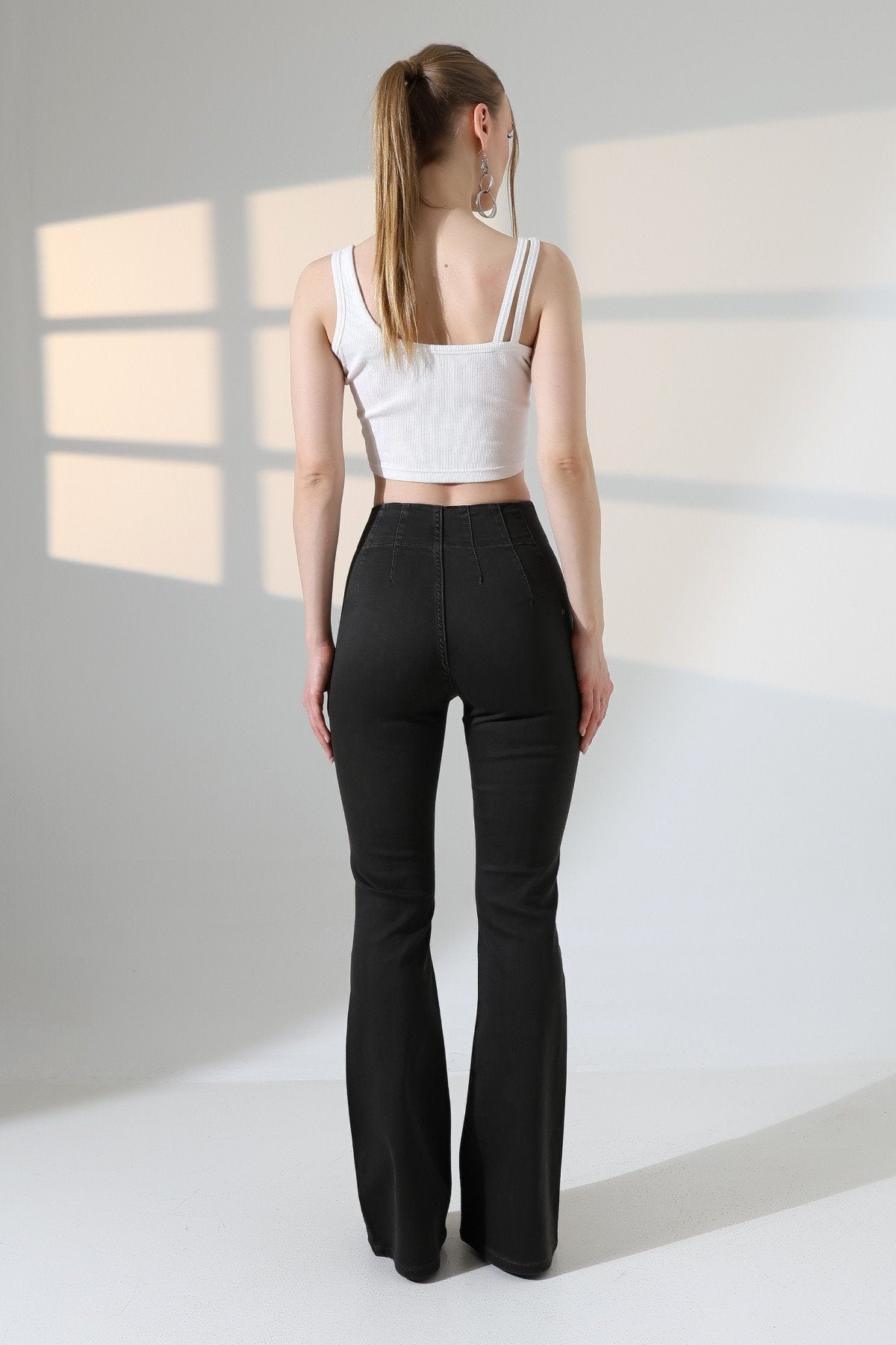 Pantalon Denim Spaniole cu Pliseu 7021