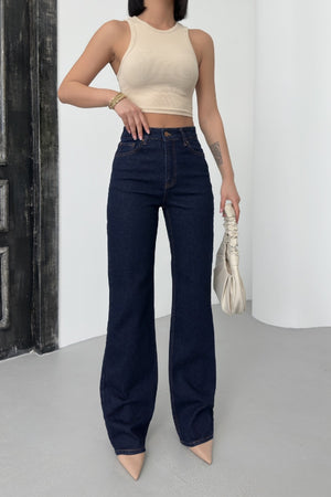 Yüksel Bel Straight Kot Pantolon 7033