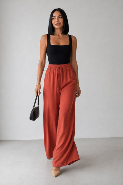 Pantaloni Palazzo cu Elastic 7150