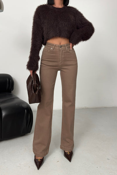 Pantalon Denim Relax Larg cu Cusaturi 7026