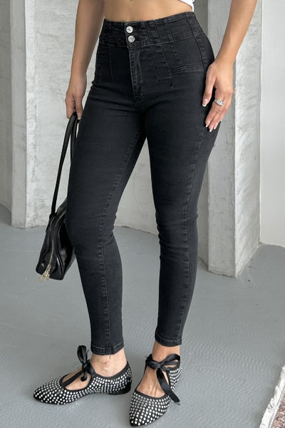 Blugi skinny cu dungi 7053