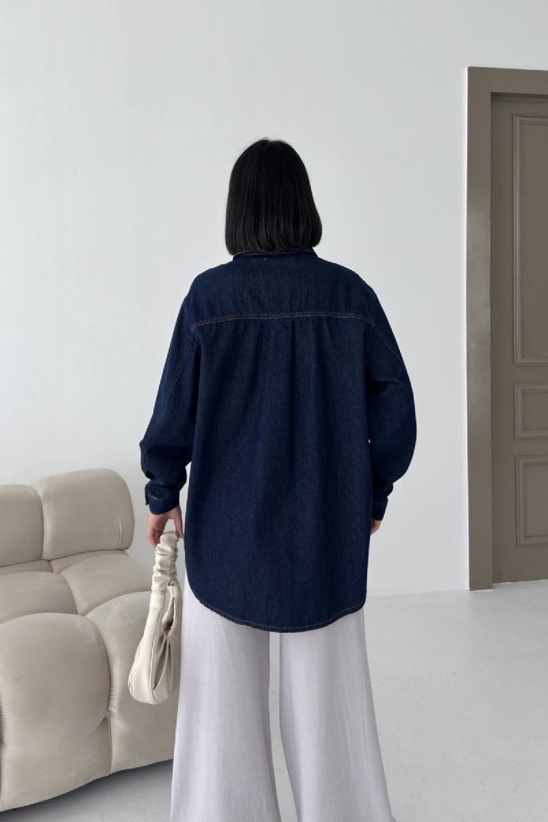 Cămașă Denim Oversized cu Butoane 6080