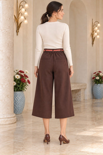 Pantaloni Capri cu curea 239