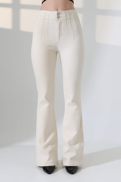 Pantalon Denim Spaniole cu Pliseu 7021