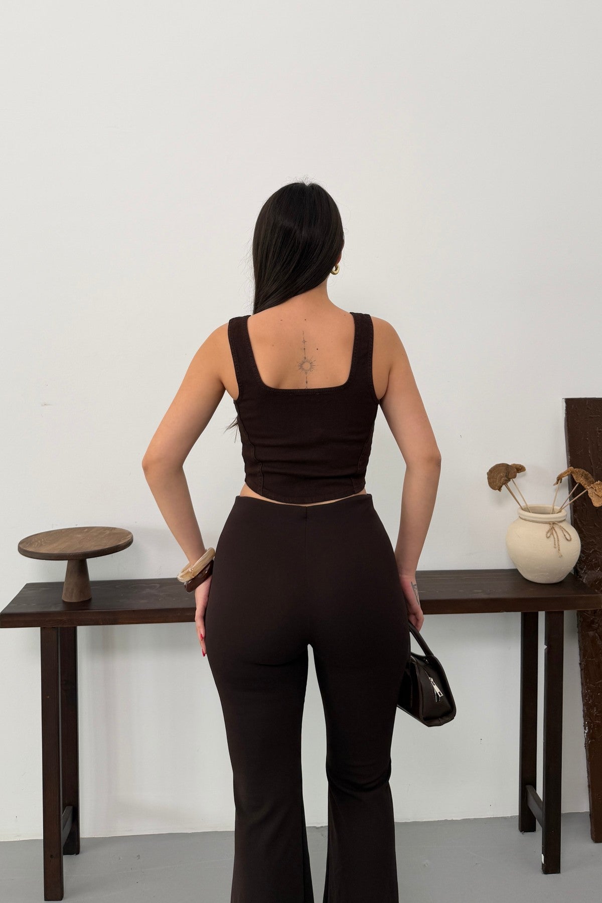 Fermuarlı Denim Büstiyer 411