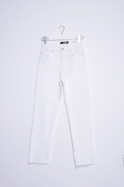 Pantaloni Denim Mom Fit cu Crac fara Cusaturi 764