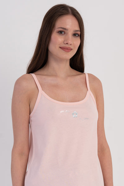 WOMEN'S P.SUPREM IP STRAPPED SKIRT OVAL SORTS SUIT - BABY PINK
