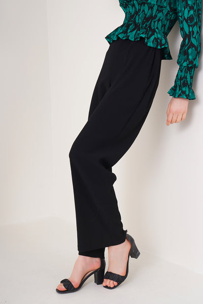 6543 Pantaloni Tricot - Negru