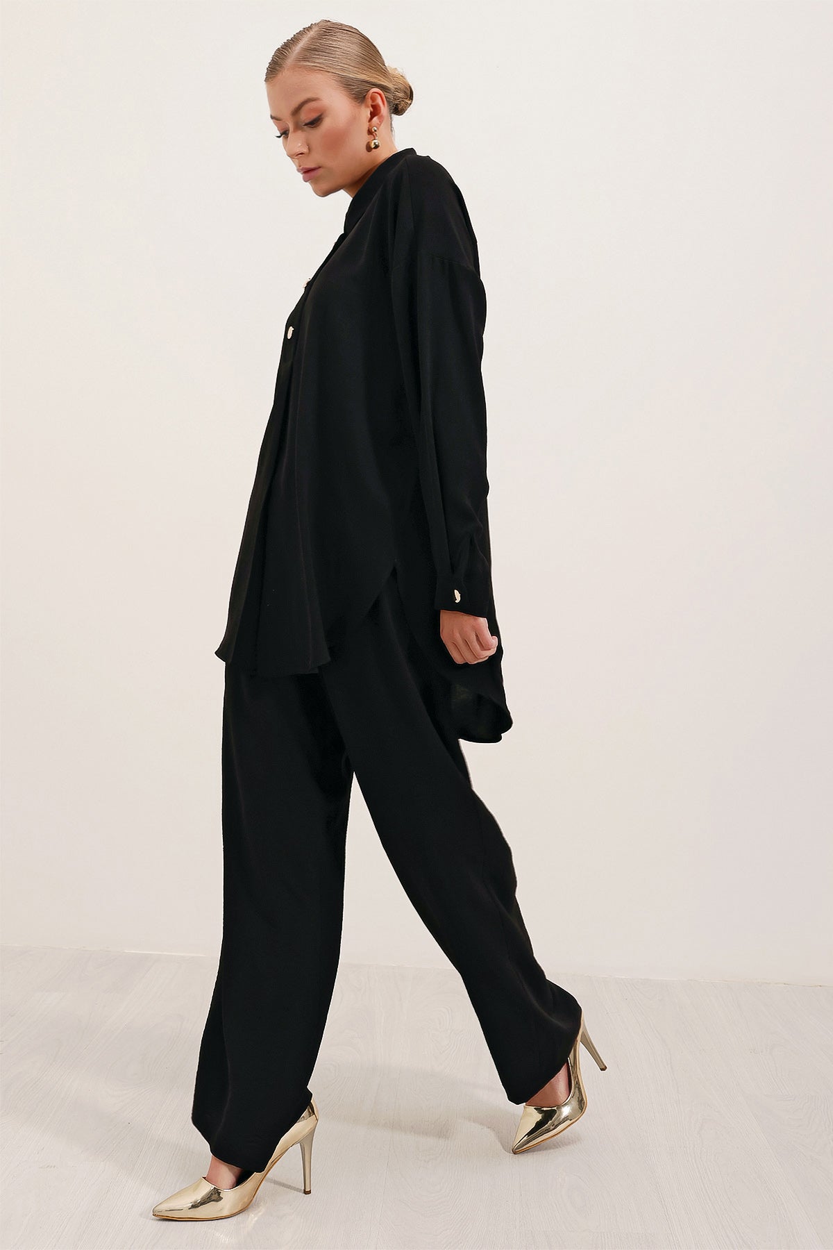 Oversize Alt-Üst Takım - Siyah