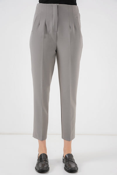 6650 Pantaloni cu talie inalta - Gri