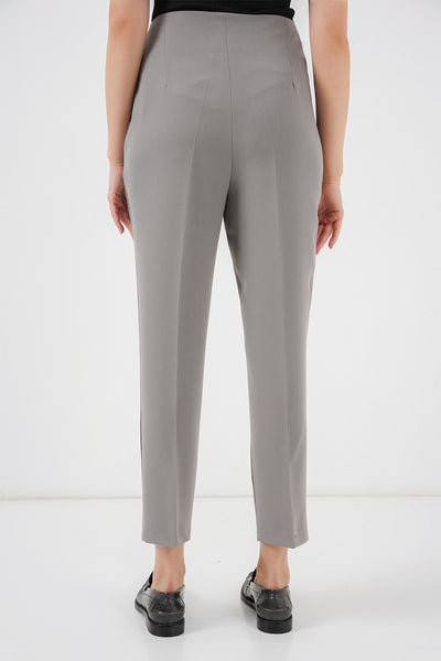 6650 Pantaloni cu talie inalta - Gri