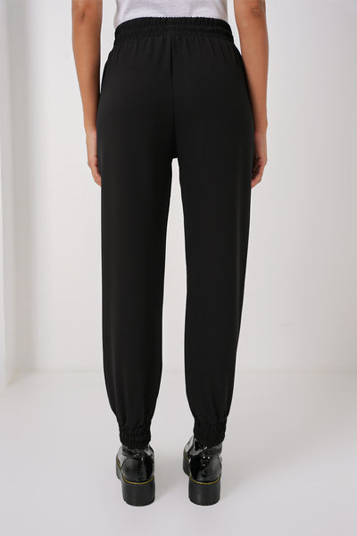 6674 Pantaloni Antrenament cu Talie Elasticizată - Negru