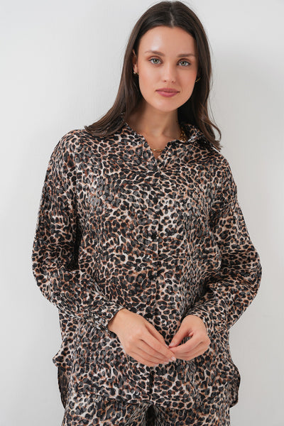 6699 Set cu model leopard - Maro deschis