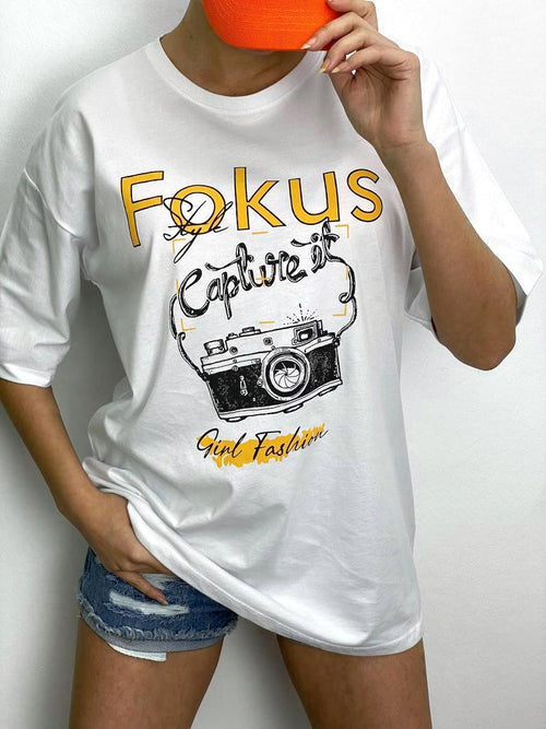 Tricou Focus - Alb