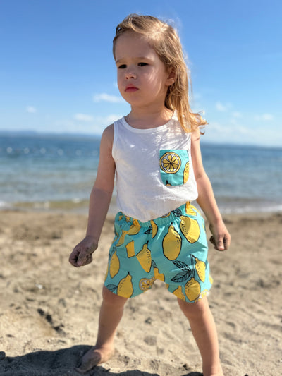 UV Korumalı Bebek Atlet ve Deniz Şortu Seti | RG Brand | 6 Ay–4 Yaş | RG336 - MANDALİNA