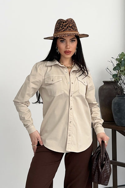 Cămașă Denim cu Capse 6013