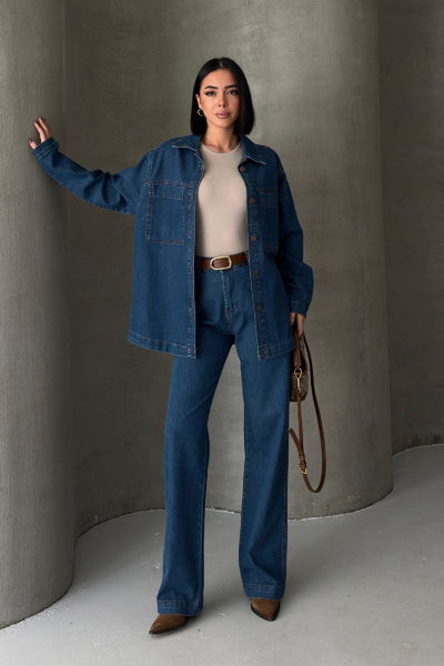 Cămașă Denim cu Buzunare 6097