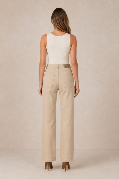 Pantaloni blugi largi cu manșete cusute Relax 7026