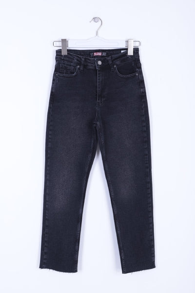 Pantaloni Denim Mom Fit cu Crac fara Cusaturi 764