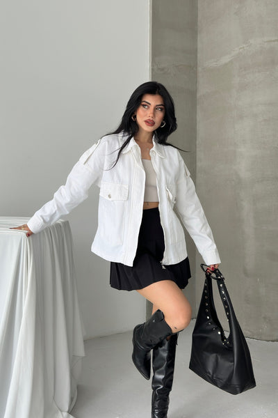 Jachetă Denim cu Buzunare 6254