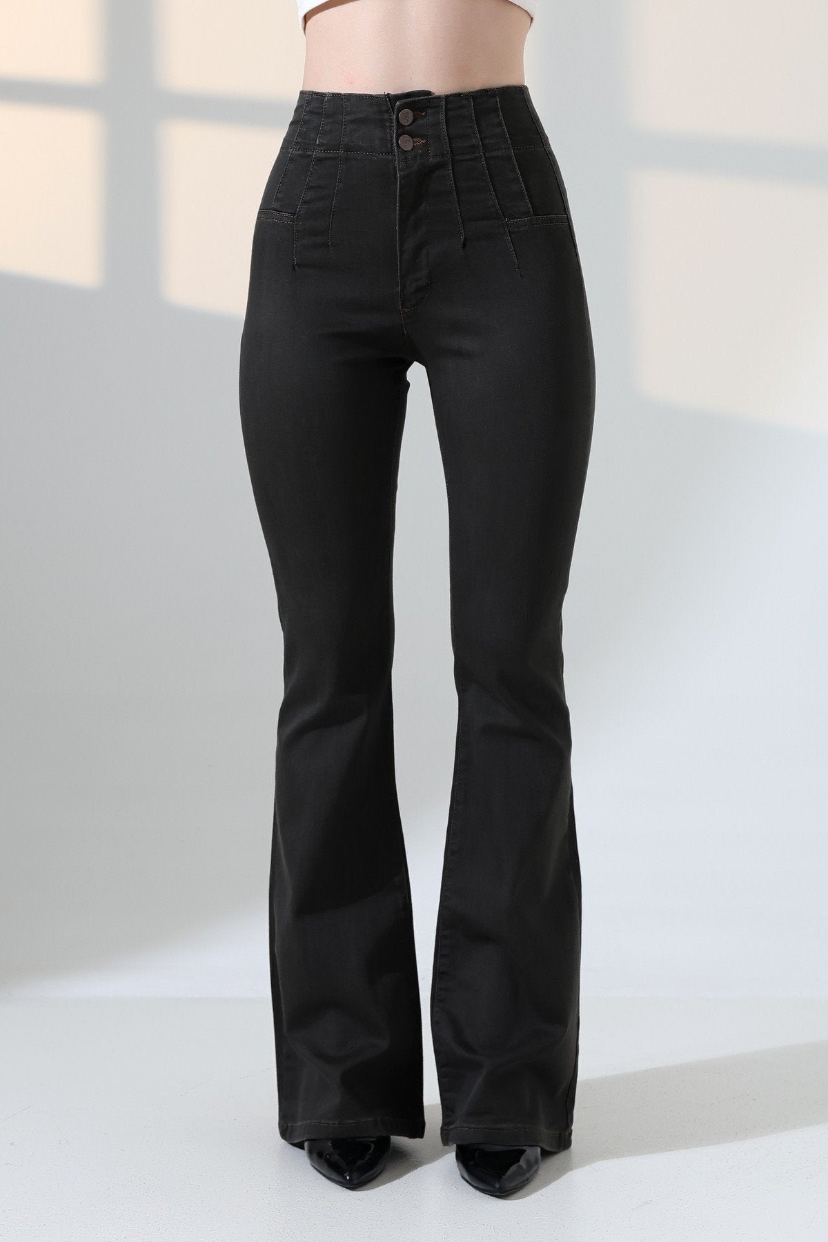 Pantalon Denim Spaniole cu Pliseu 7021