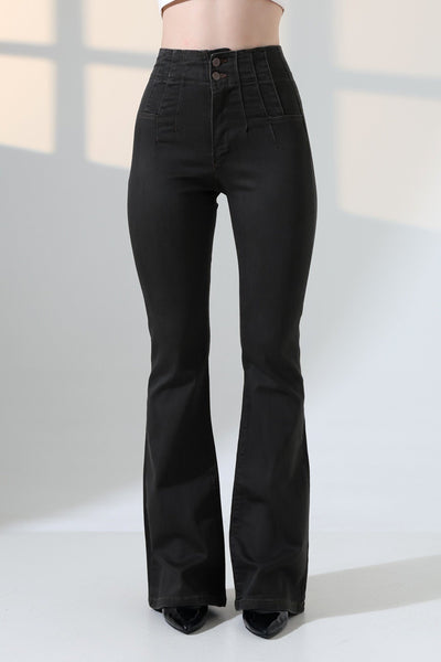 Pantalon Denim Spaniole cu Pliseu 7021