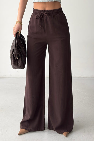 Pantaloni Palazzo cu Talie Elastica HS708