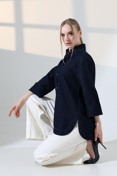 Cămașă Oversize cu Nasturi 6262