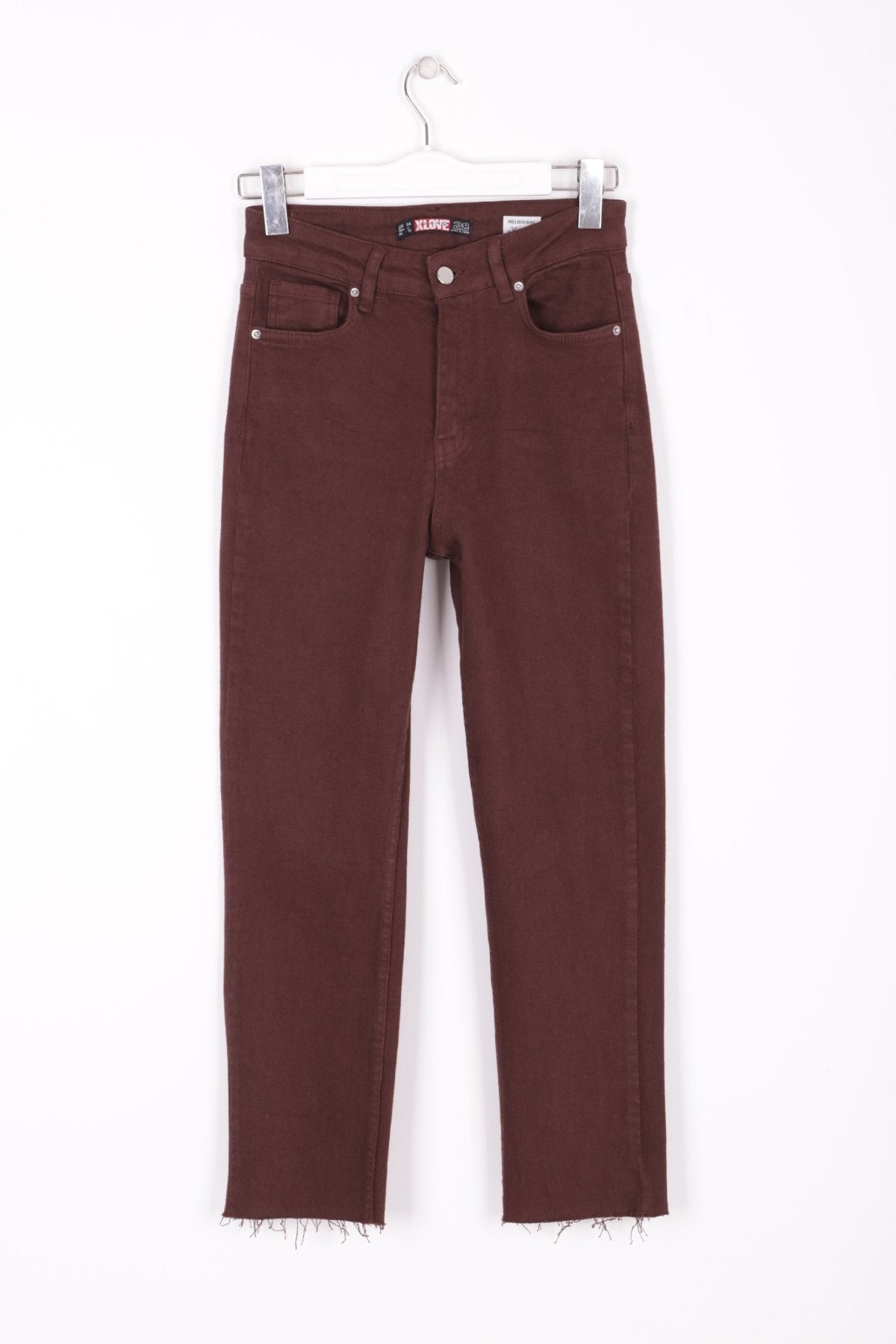 Pantaloni Denim Mom Fit cu Crac fara Cusaturi 764