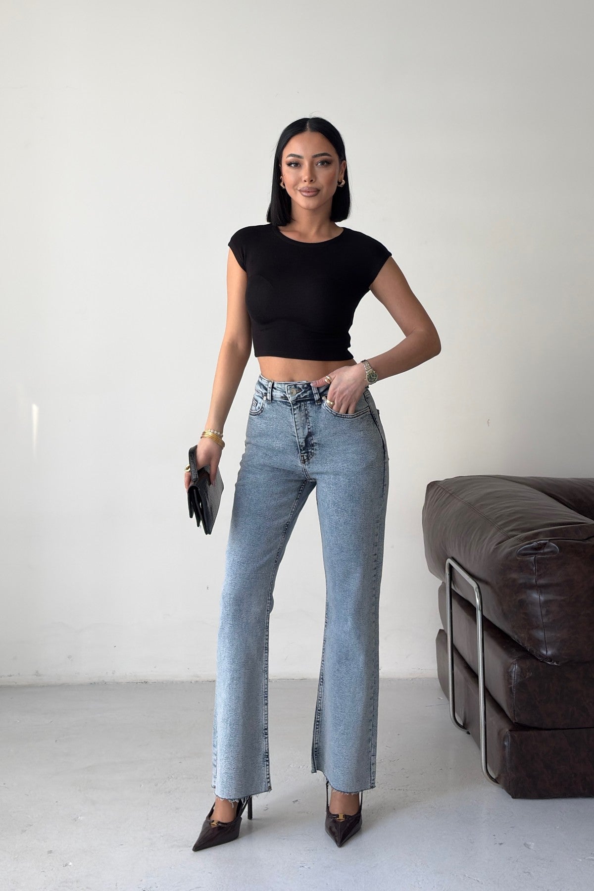 İspanyol Mom Fit Kot Pantolon 1706