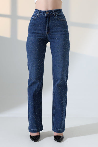 Serpme Taşlı Relax Kot Pantolon 7190