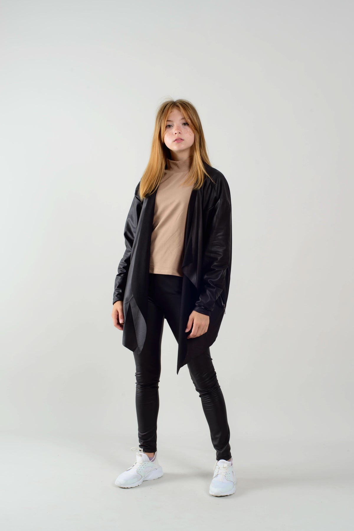 Genç Kız Balıkçı Yaka Crop Sweatshirt | 9–15 Yaş | RG Brand | RG3269 - TAŞ