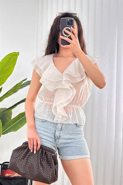 Bluza de Toptan Piatra cu Talie Elastic și Franje
