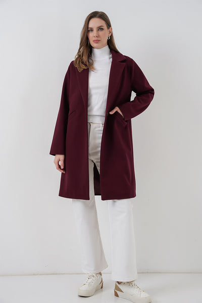 9085 Kaşe Kaban - Bordo