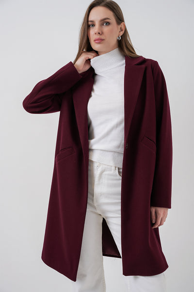 9085 Kaşe Kaban - Bordo