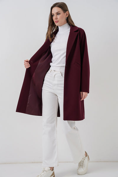 9085 Kaşe Kaban - Bordo