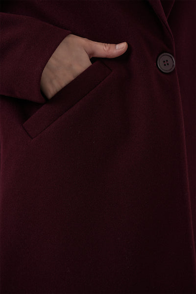 9085 Kaşe Kaban - Bordo