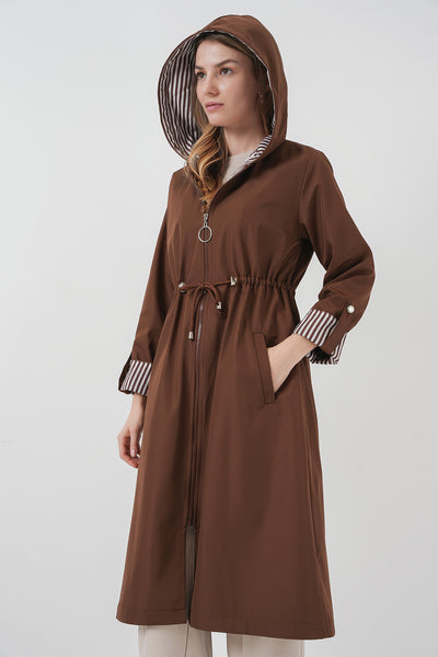 Trenci cu glugă și șnur, culoarea M. Maro, model 9091 Beli.
