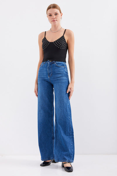 918 Top Crop cu Bretele din Frânghie - Negru