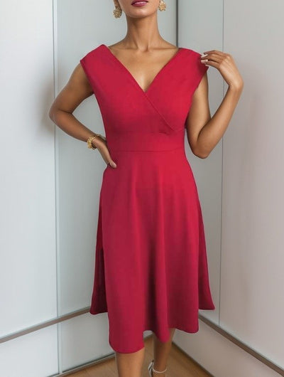 Rochie damă, crep, cu mânecă scurtă, decolteu petrecut și fustă cu volane, 35561