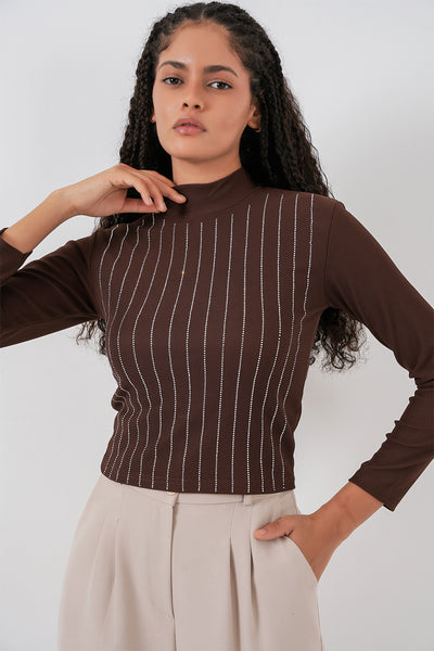 Body 922 cu pietre - Maro