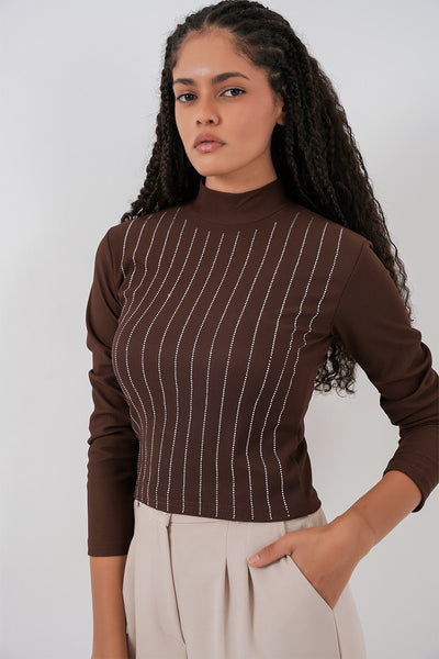 Body 922 cu pietre - Maro