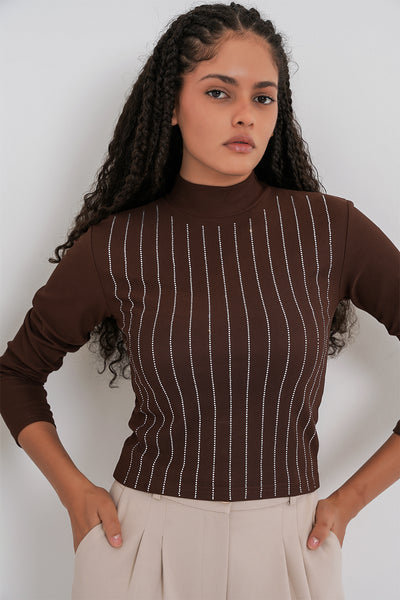 Body 922 cu pietre - Maro