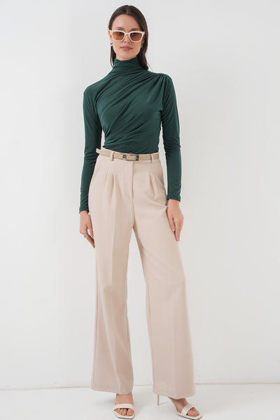 925 Bluza Sandy cu fronseur - Verde smarald
