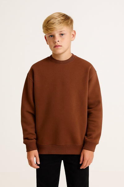 Genç Bisiklet Yaka Pamuklu Kazak | 9–15 Yaş | RG Brand | RG3403 - TAŞ