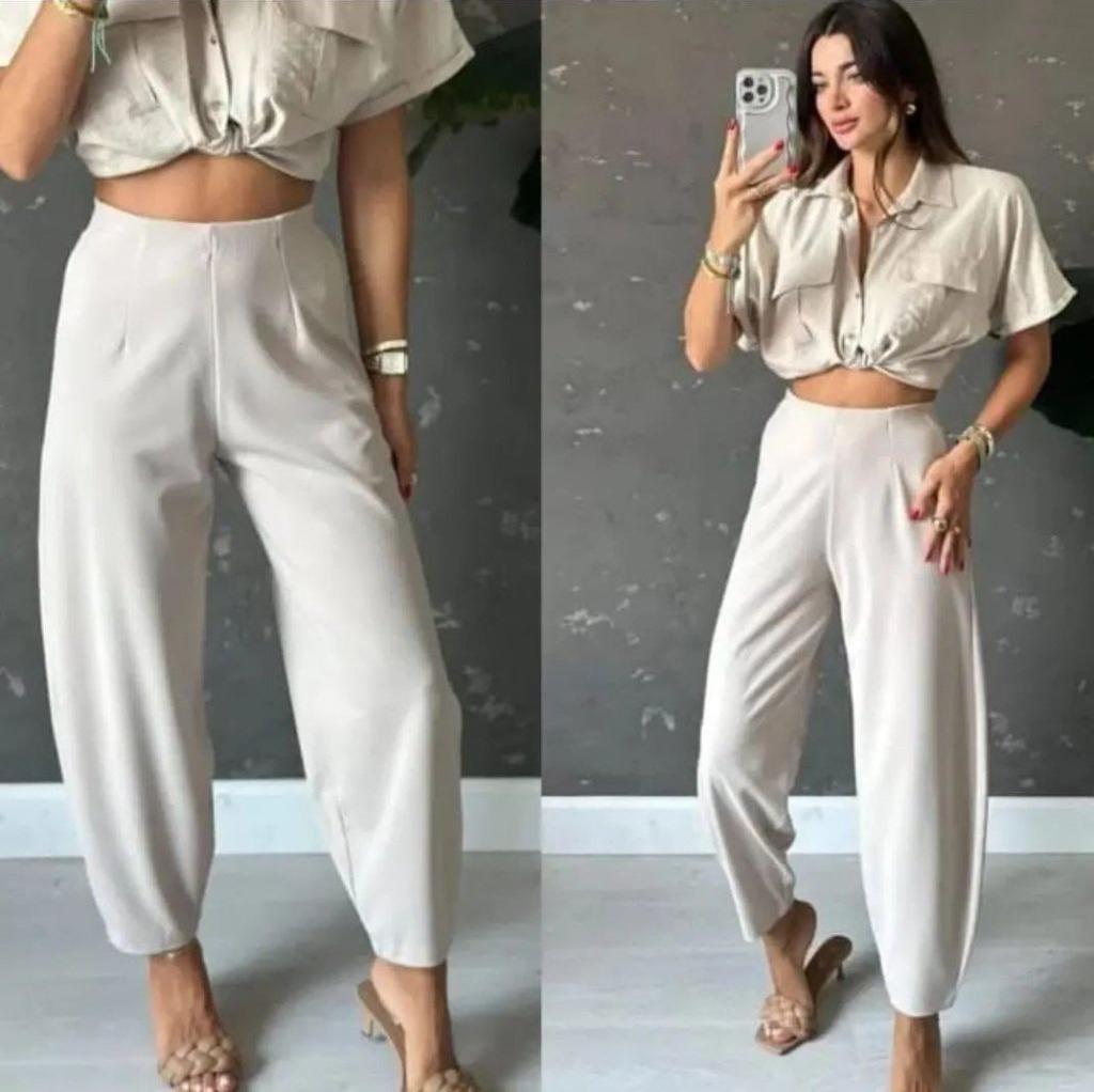 Pantaloni de dama din crep tip balon, 20766