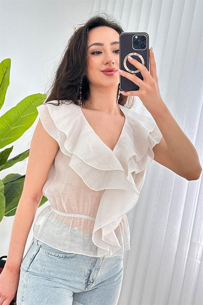 Bluza de Toptan Piatra cu Talie Elastic și Franje