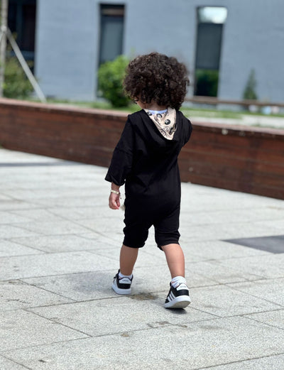 Bebek Unisex Organik Pamuklu Kapüşonlu Tulum | 6 Ay–4 Yaş | RG Brand | RG213 - TAŞ