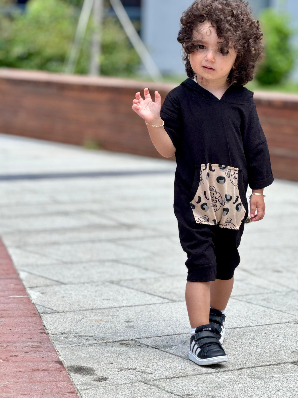 Bebek Unisex Organik Pamuklu Kapüşonlu Tulum | 6 Ay–4 Yaş | RG Brand | RG213 - TAŞ