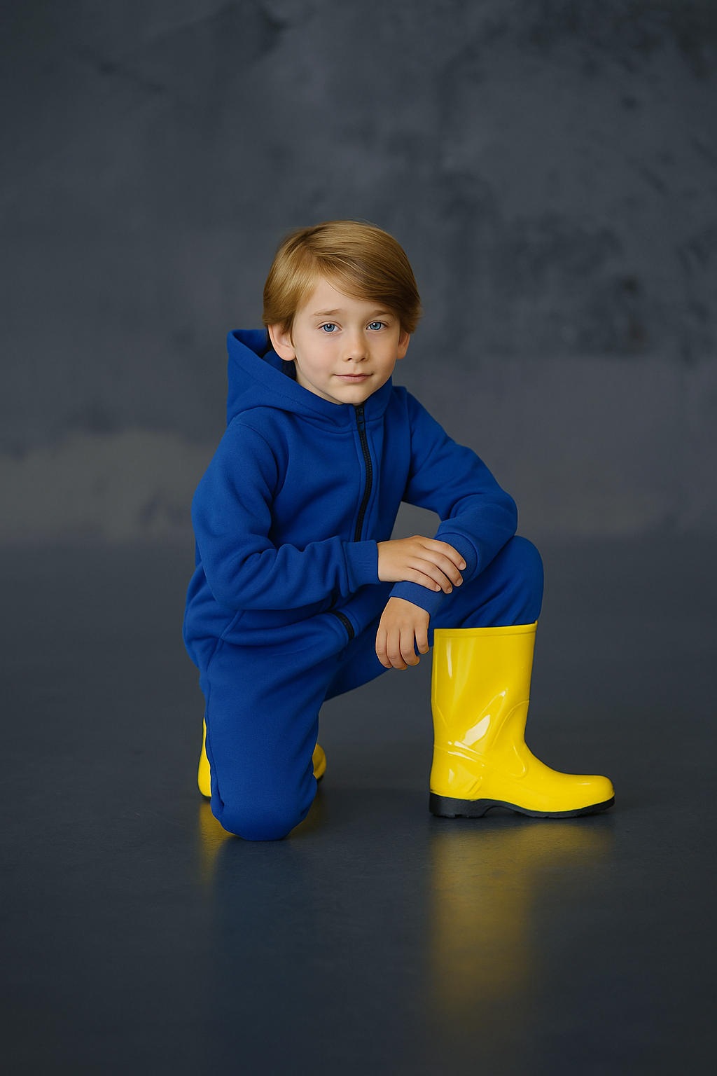 Çocuk Unisex Kışlık Kapüşonlu Fermuarlı Tulum | 3–9 Yaş | RG Brand | RG1439 - HARDAL